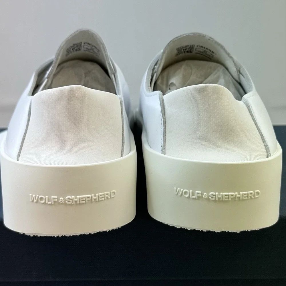 Wolf & Shepherd Cruise Ace White Men's Sz 6.5 Women's Sz 8 Italian Leather